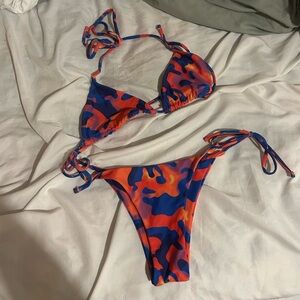 Orange/blue bikini